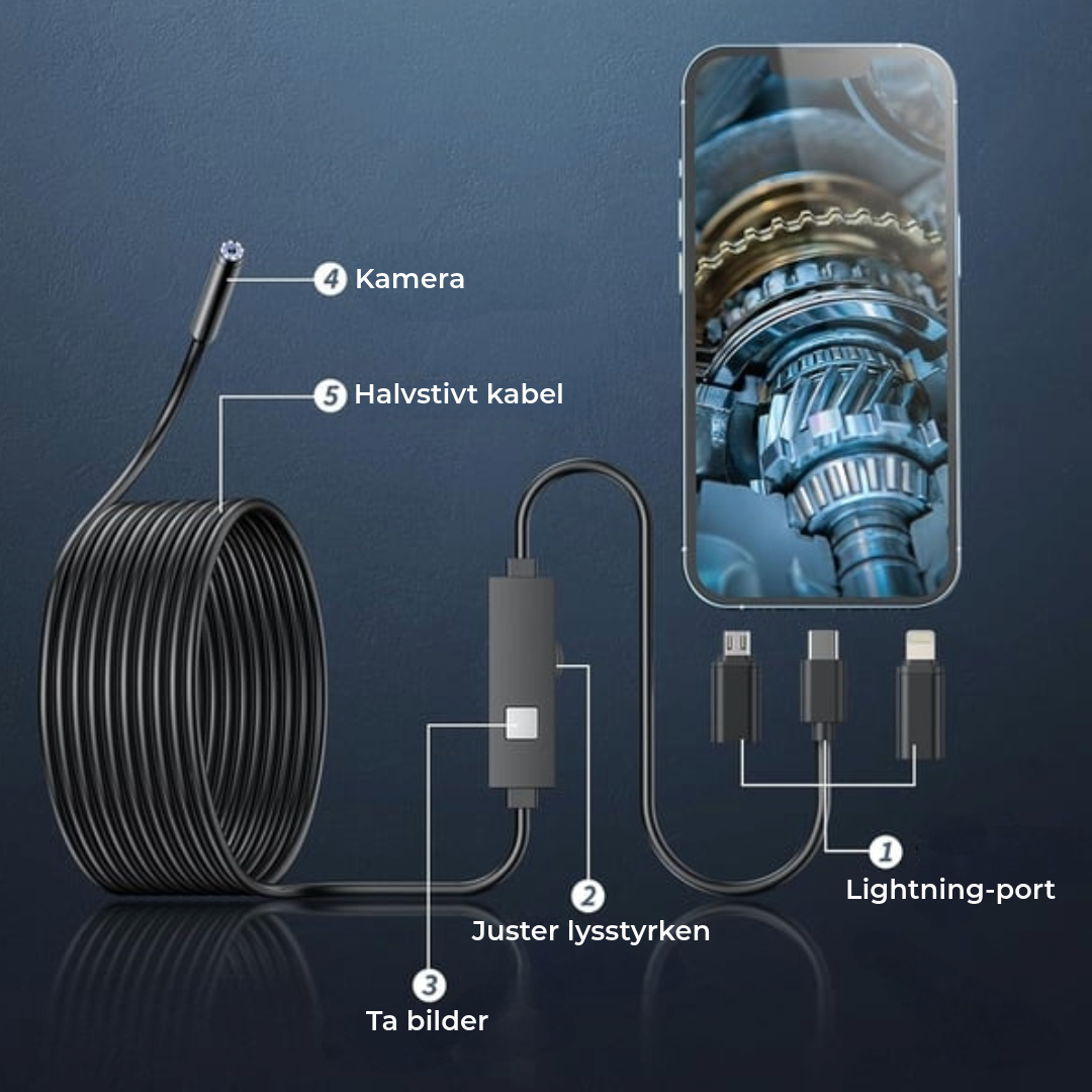 Profesjonelt Plug & Play-endoskopkamera