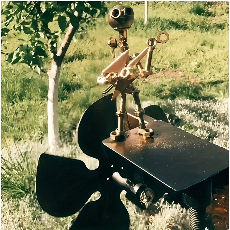 Håndlaget Vindmølle med Musiker i Metall