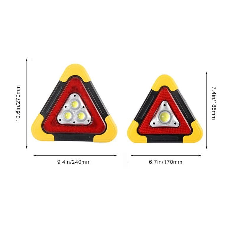 2-i-1 LED-varseltrekant med solenergi
