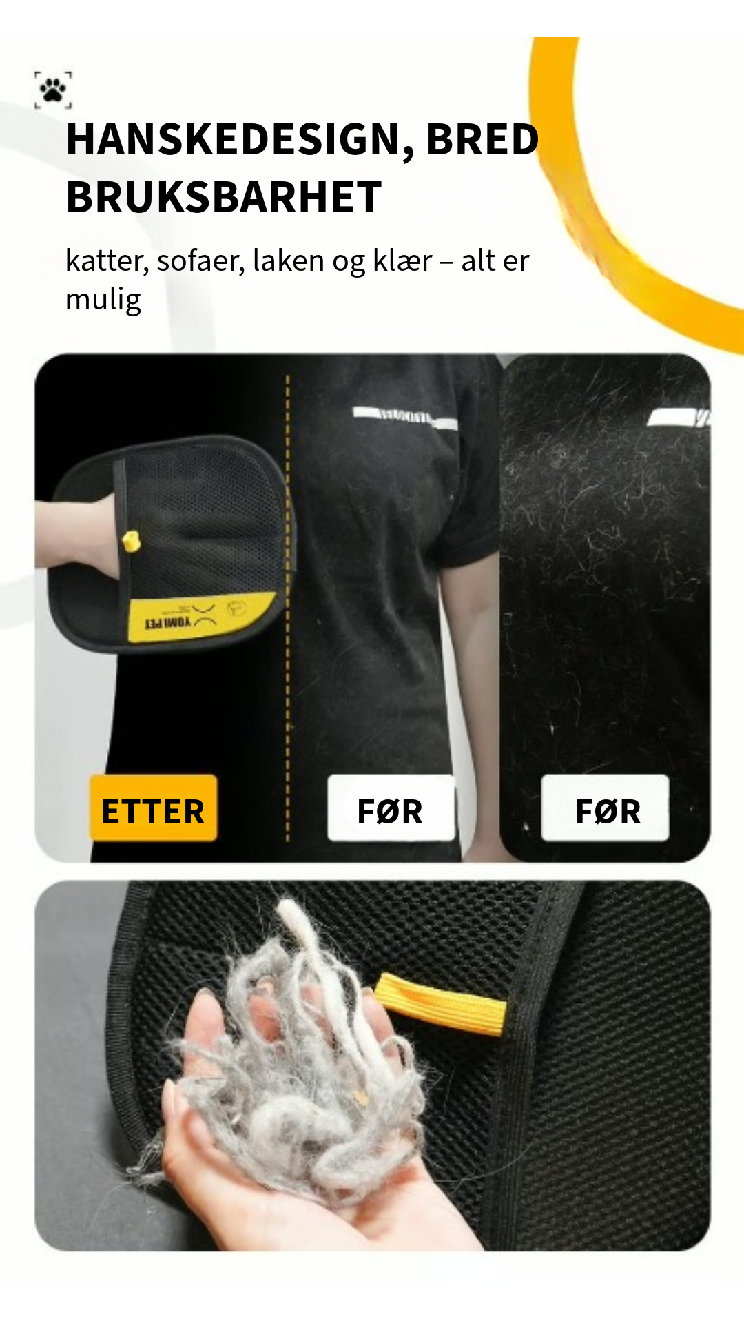 Elektrostatisk hårfjerningshanske