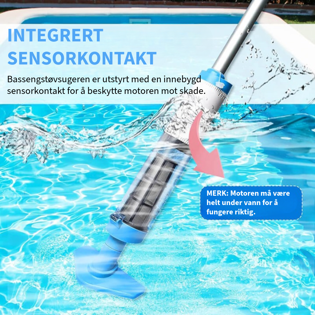 3-i-1 trådløs bassengstøvsuger