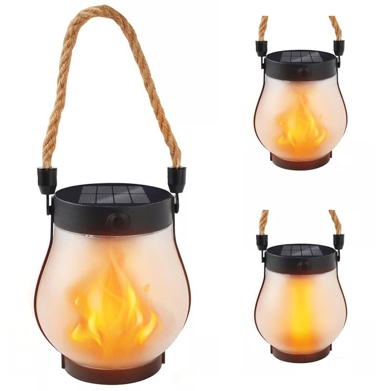 dansende flammer solenergi lanterne