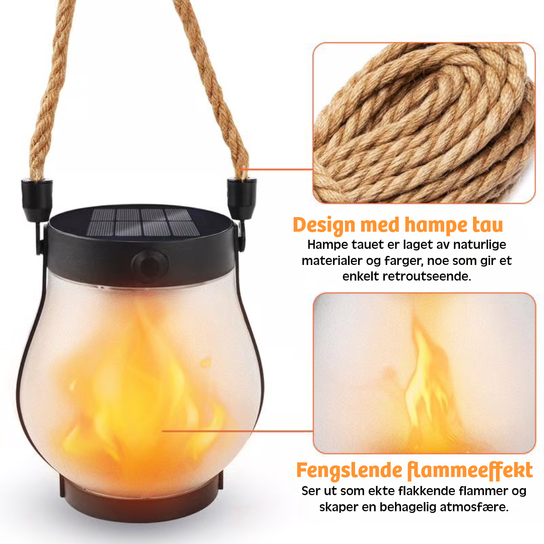 dansende flammer solenergi lanterne