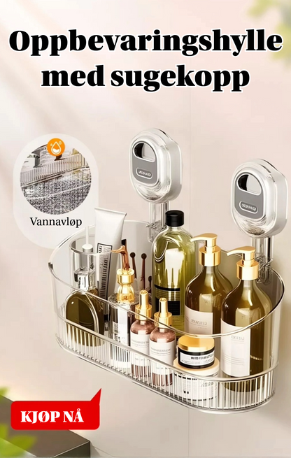 Oppbevaringshylle med sugekopp