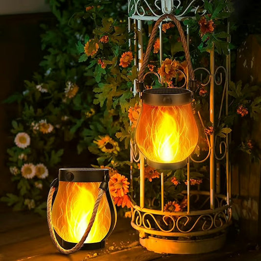 dansende flammer solenergi lanterne