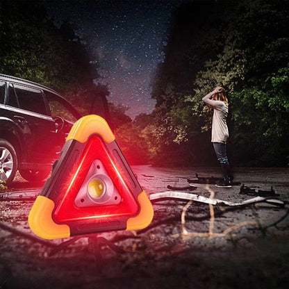 2-i-1 LED-varseltrekant med solenergi