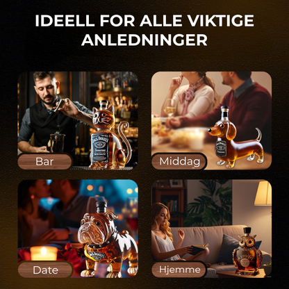 Dyreformet Whiskeyflaske