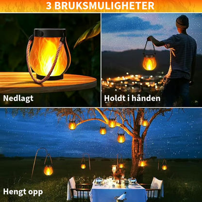 dansende flammer solenergi lanterne