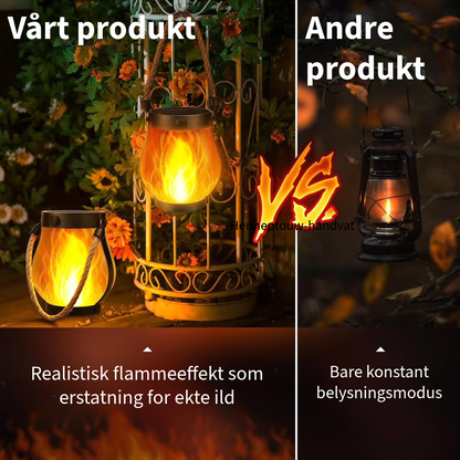 dansende flammer solenergi lanterne