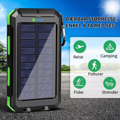 Vannbestandig Powerbank med Solenergi