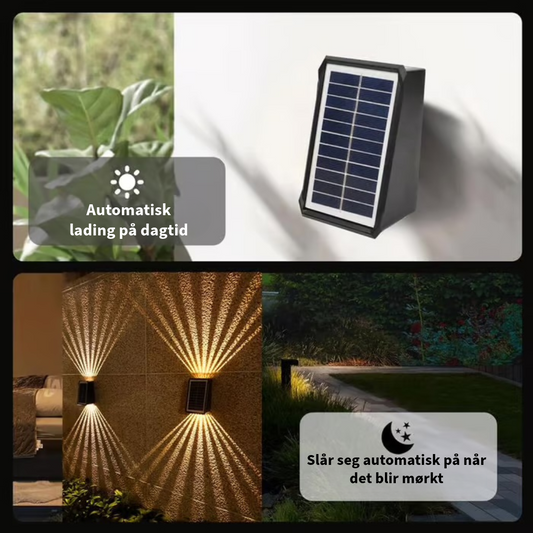Vanntett Utelampe med Solenergi