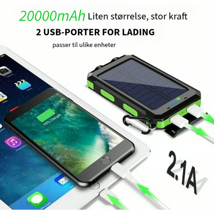Vannbestandig Powerbank med Solenergi