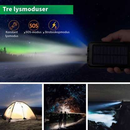 Vannbestandig Powerbank med Solenergi