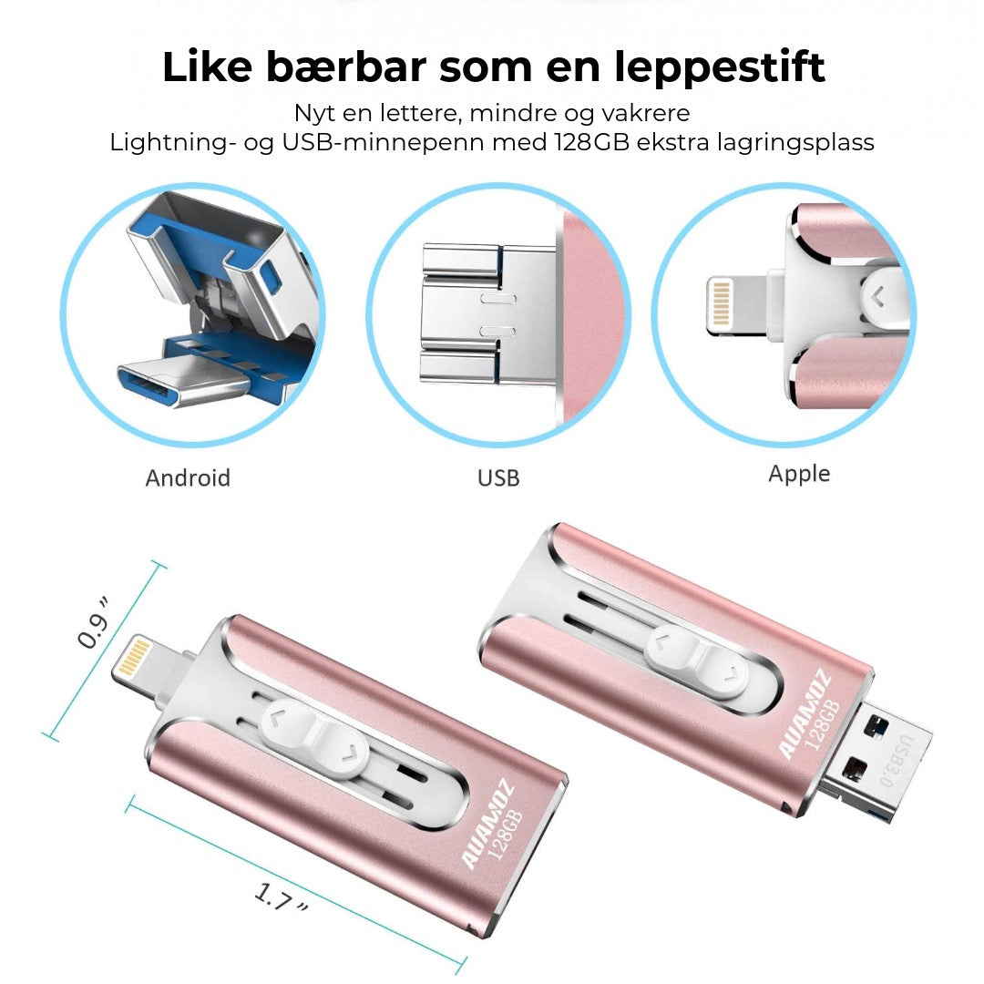 Profesjonell Flash Drive med USB-C-adapter