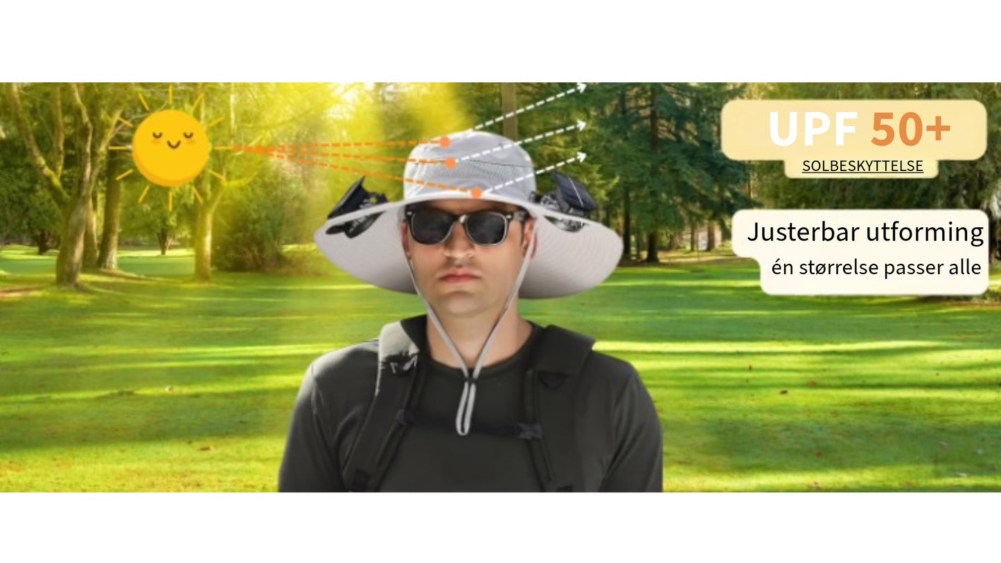 Ultralett solhatt med vifte