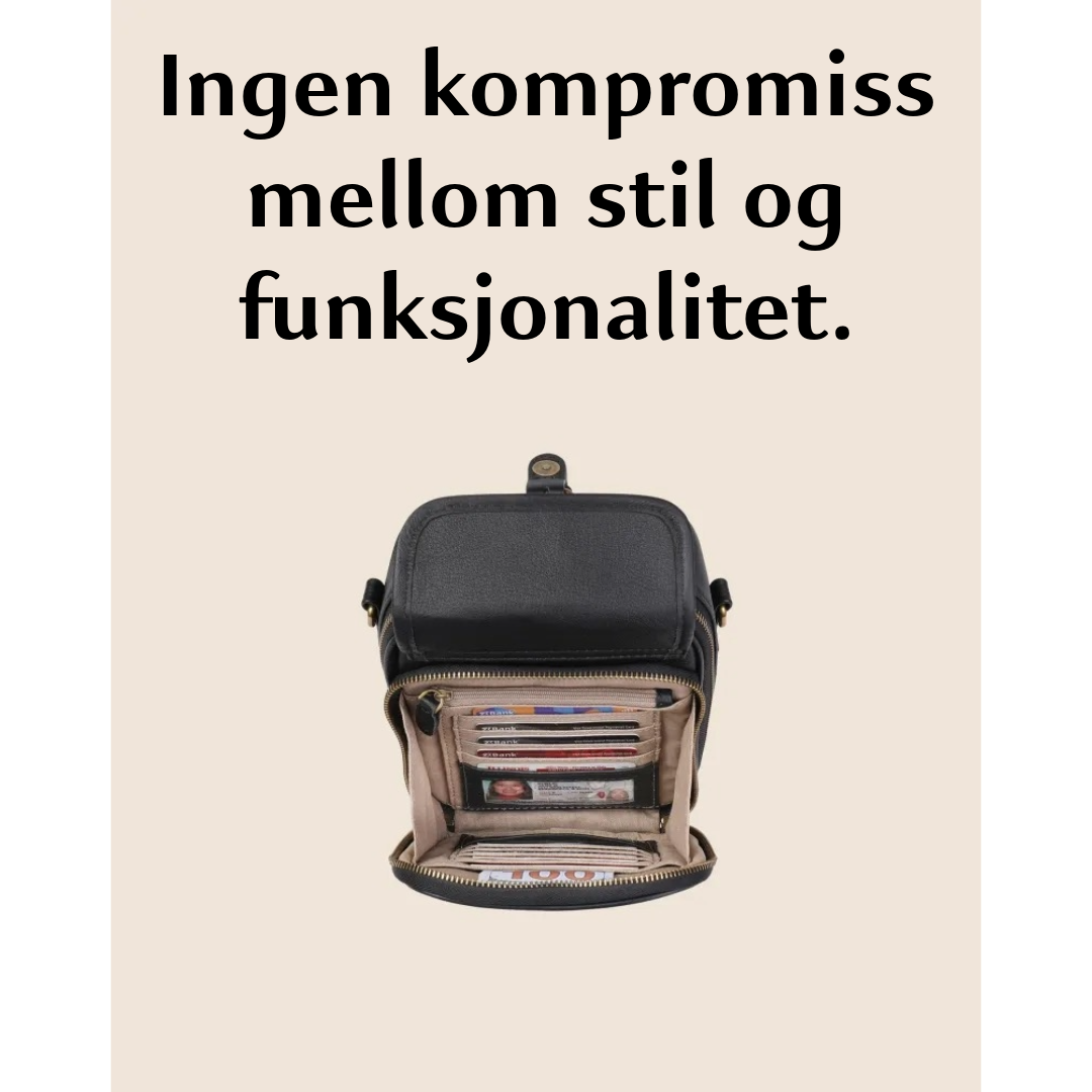 Multifunksjonell skinnveske